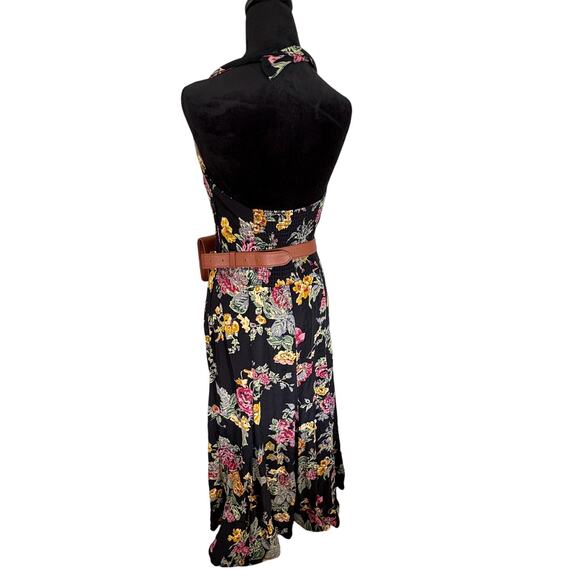 Sue Wong Vintage 90s Black Floral Maxi Dress – Size Small - Picture 4 of 8